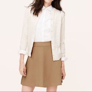 Ann Taylor LOFT Tan Scuba Flare Skirt